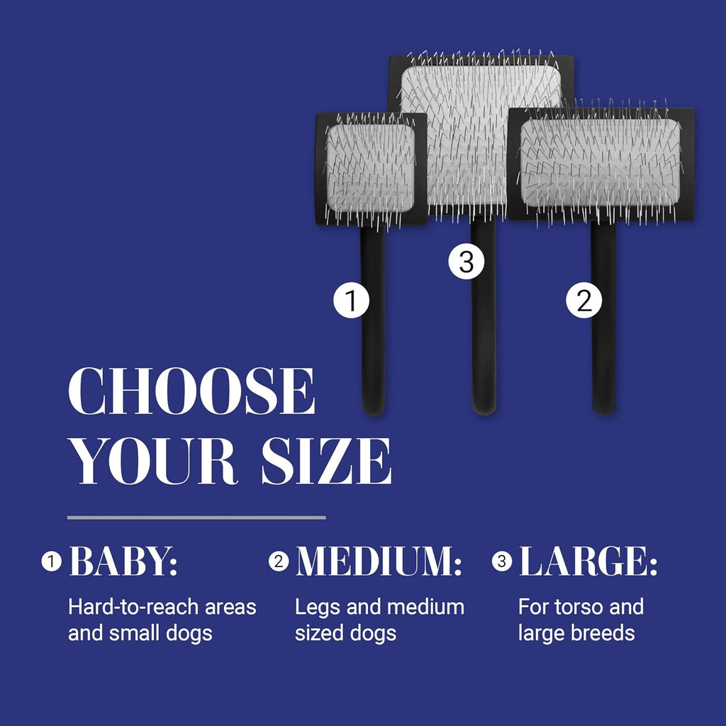 Big K Dog Slicker Brush for Dogs (Goldendoodles, Labradoodles, Poodles), Groom like a Professional, Fluff Detangle Style, Saves Time Energy, Black, Large