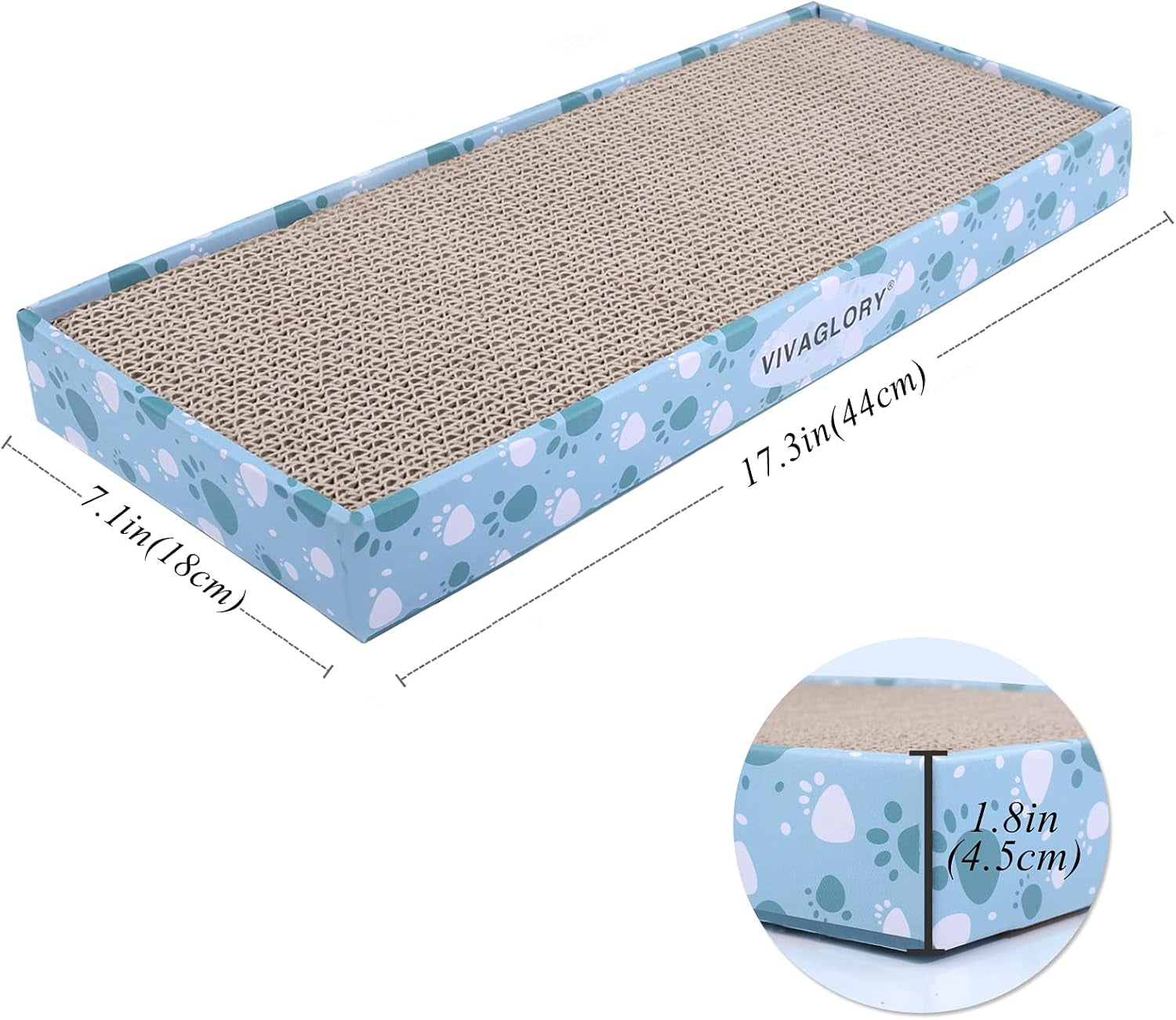 Cat Scratcher Padpal Cat Scratching Board, Cardboard Scratcher with Catnip for Indoor, Flat Scratch Board Scratch Pad Cardboard for Kitten, Narrow, 1Pack