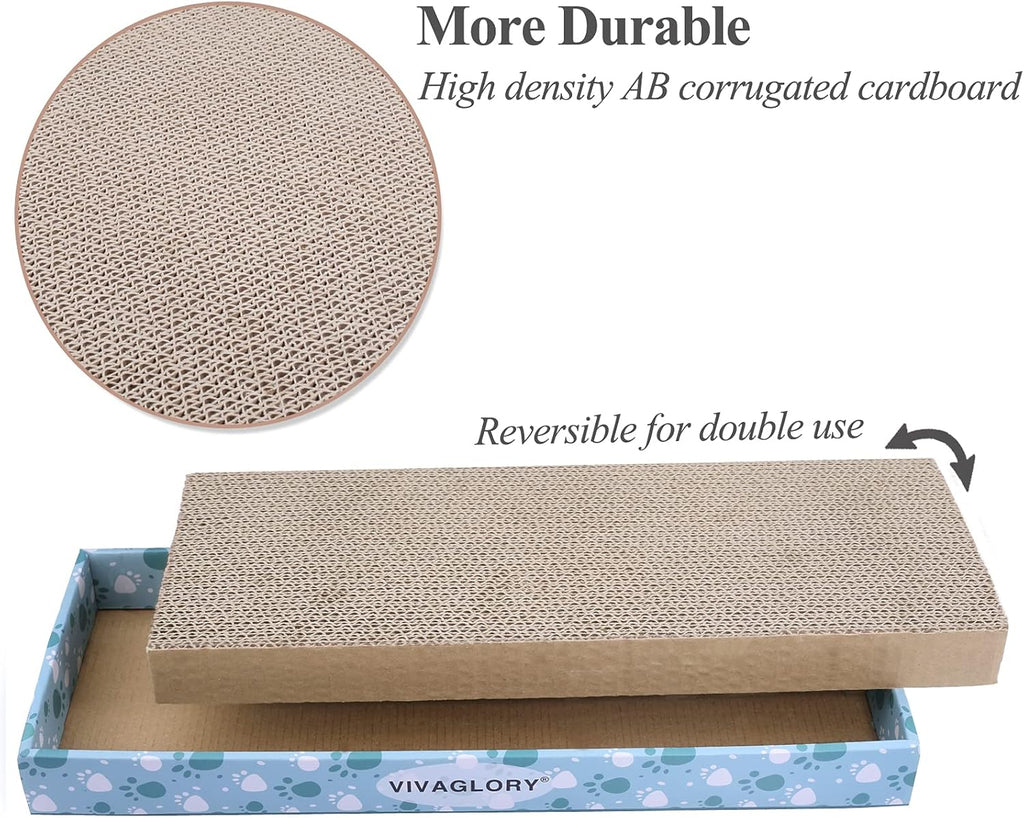 Cat Scratcher Padpal Cat Scratching Board, Cardboard Scratcher with Catnip for Indoor, Flat Scratch Board Scratch Pad Cardboard for Kitten, Narrow, 1Pack